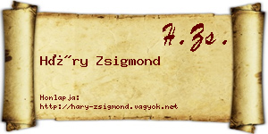 Háry Zsigmond névjegykártya