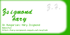 zsigmond hary business card